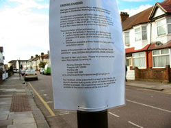 Haringey consultation notices on changing parking Charges based on CO2 emission